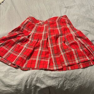 Red plaid H&M skirt